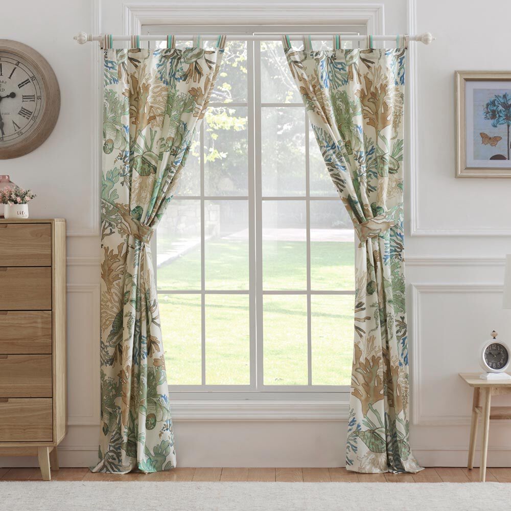 Atlantis Window Curtain Panels, Set of 2, 84 inches, JADE, alternate image number 2