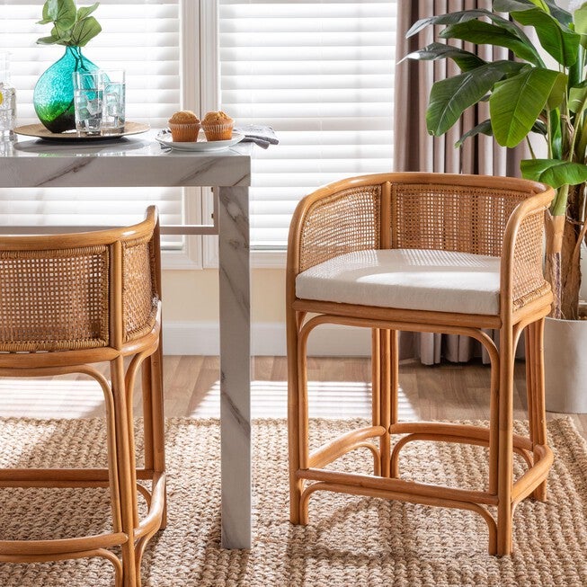 Ania Natural Rattan Counter Stool, LIGHT HONEY, hi-res image number null