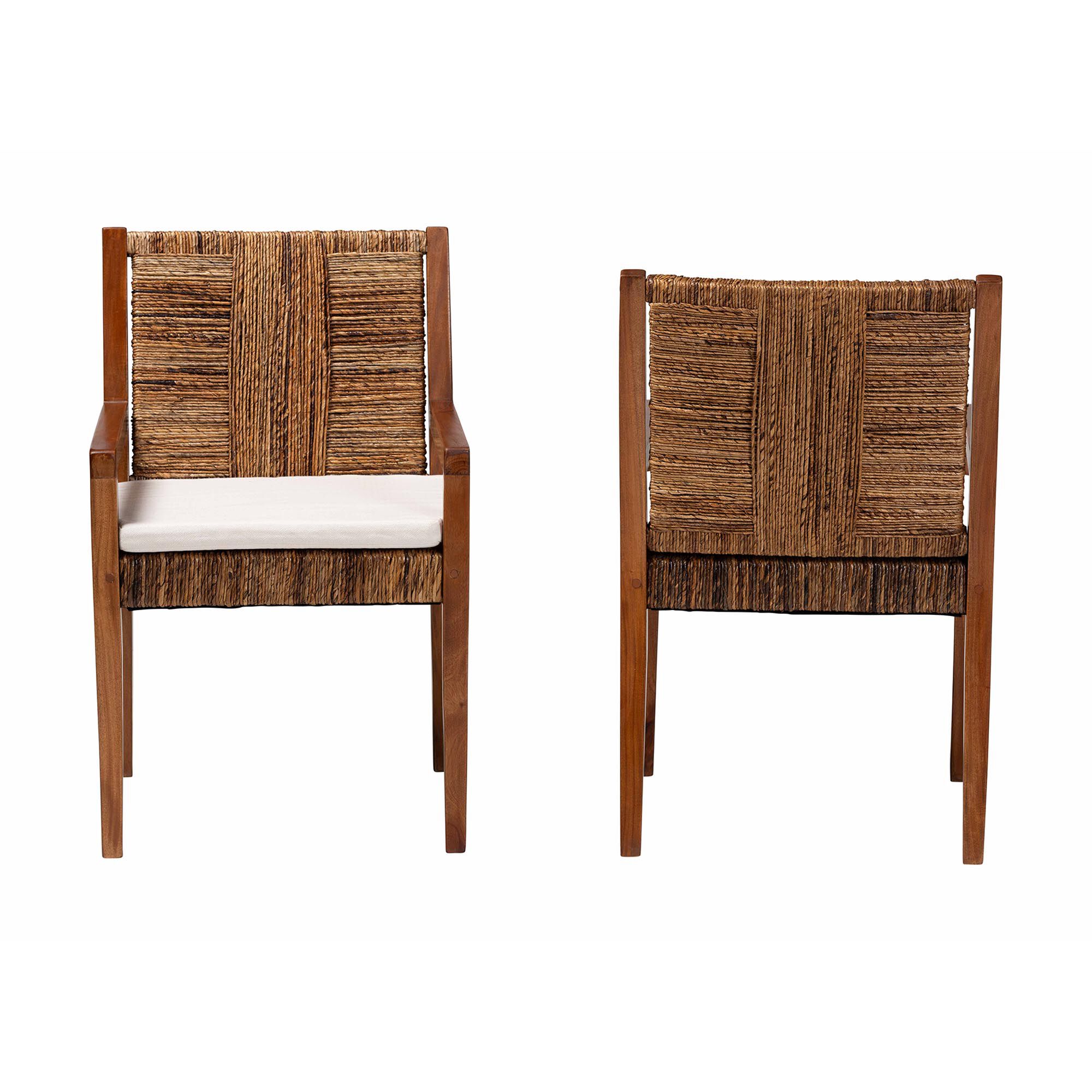 Chabela 2-Piece Handwoven Seagrass Armchairs, BROWN, alternate image number 2