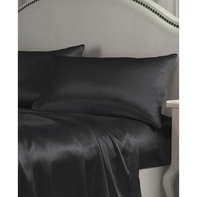 Belles & Whistles Black Satin Sheet Set, , alternate image number 2