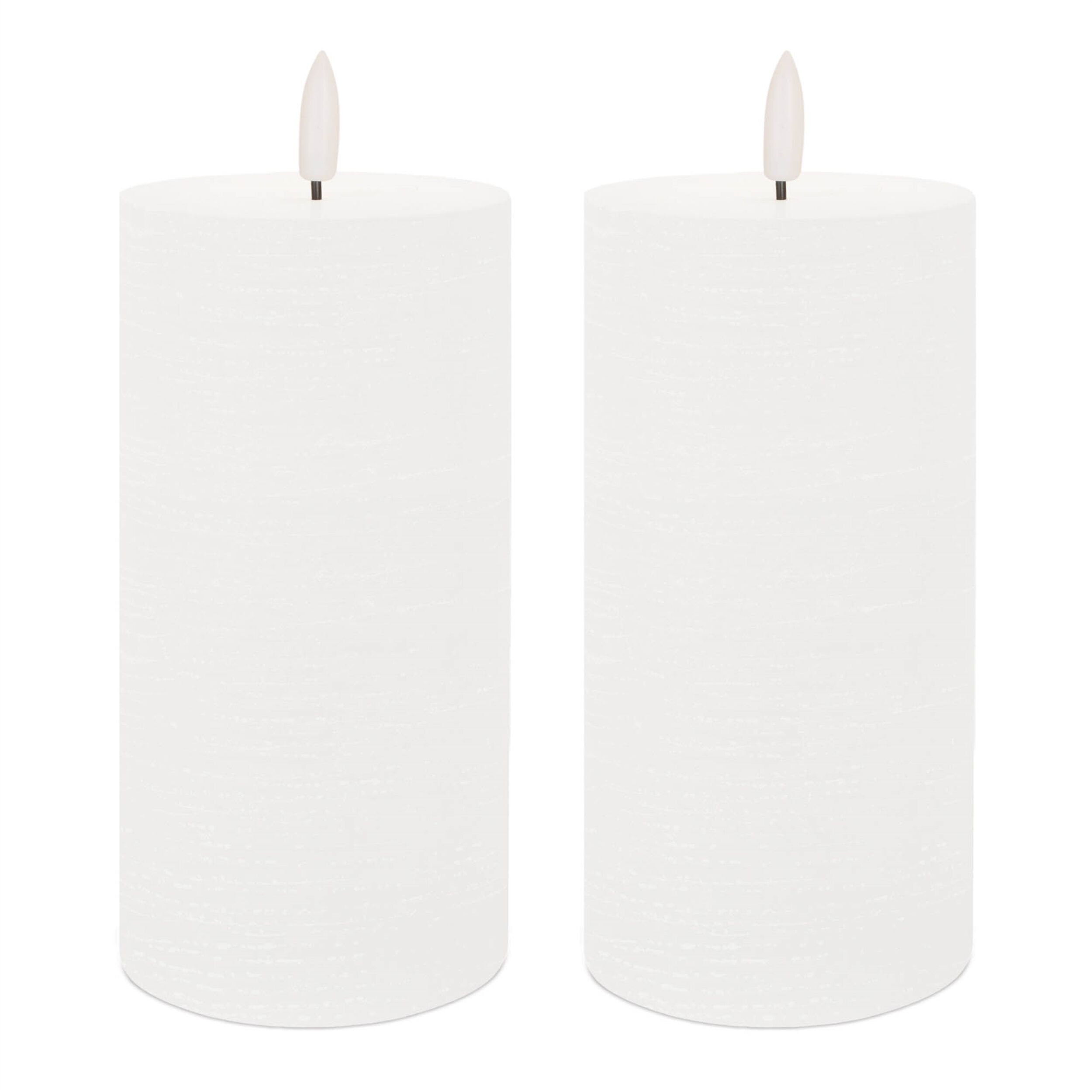 FIA Wick White Pillar Candle Set of 2, WHITE, alternate image number 2