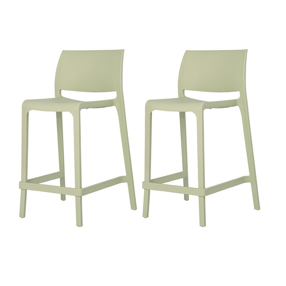 Set of 2 Sensilla Outdoor Stackable Counter Stools, WASABI GREEN, on-hover image number 1