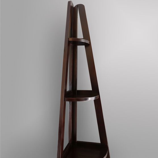 5-Shelf Corner Ladder Bookcase-Espresso, , alternate image number null