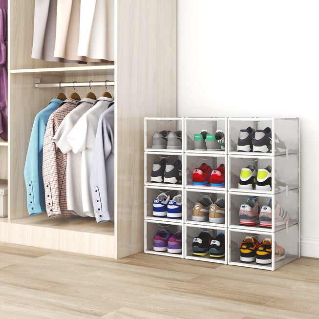 Shoe Storage Box Set Of 6, WHITE, hi-res image number 0