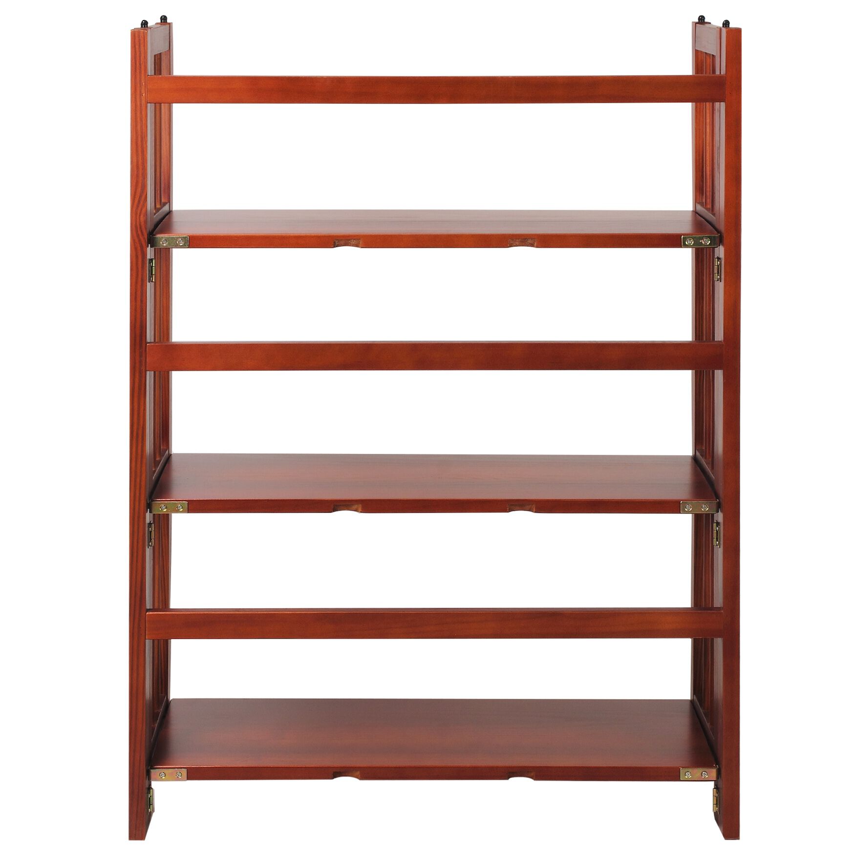 3-Shelf Folding Stackable Bookcase 27.5 inches Wide-Mahogany, , alternate image number 3
