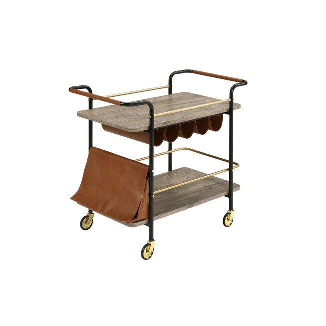 Serving Cart, NATURAL GOLD BLACK, hi-res image number 0