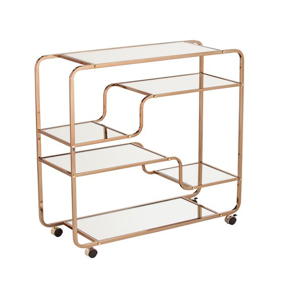 Maylynn Art Deco Mirrored Bar Cart, , on-hover image number null