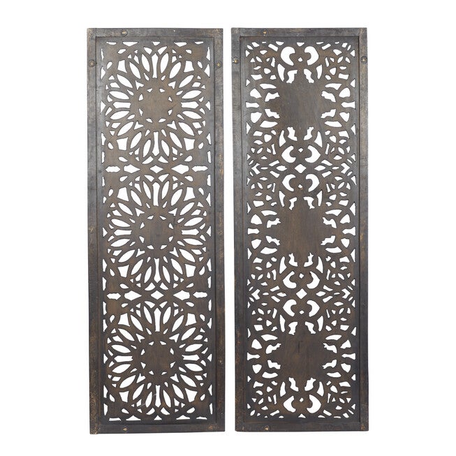 Set Of 2 Brown Wood Traditional Wall Décor, , alternate image number null