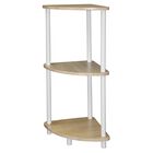 Home Basics Pine Wood 3 Tier Arc Corner Shelf, BAMBOO, hi-res image number null