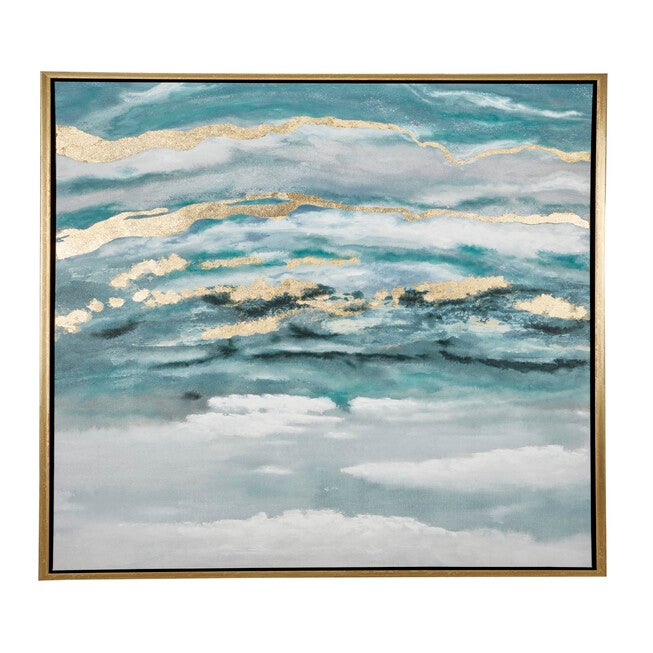 Blue Abstract Canvas Wall Art Framed Wall Art, , alternate image number null