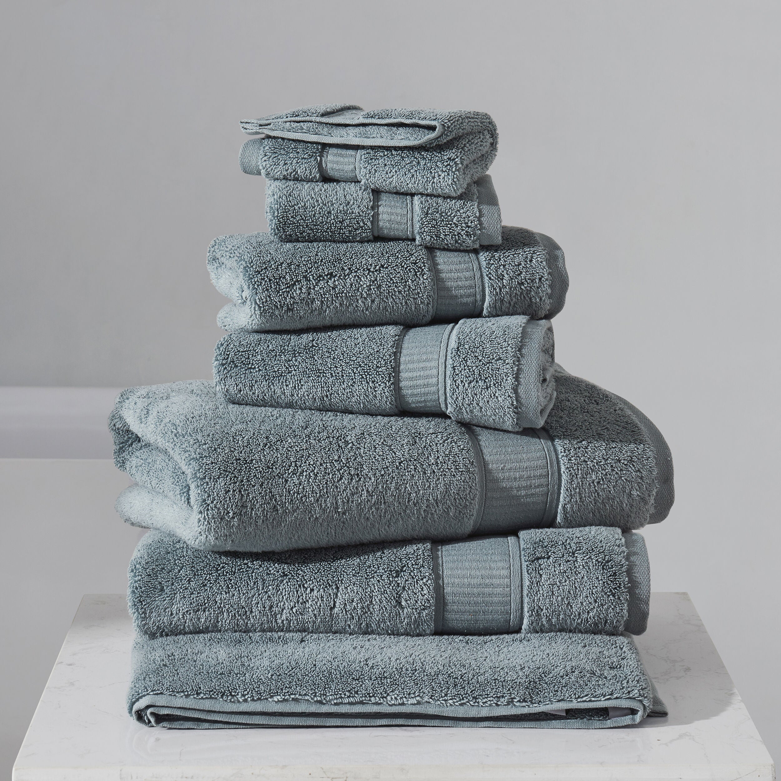 BELMORE 6PC. TOWEL SET, FRENCH BLUE, alternate image number 2