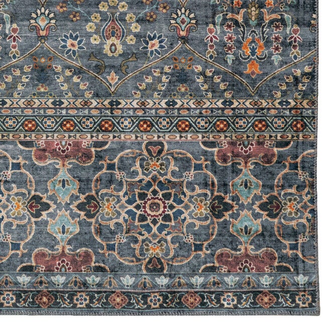 Washable Grant Teal/Ivory Rug, , alternate image number null