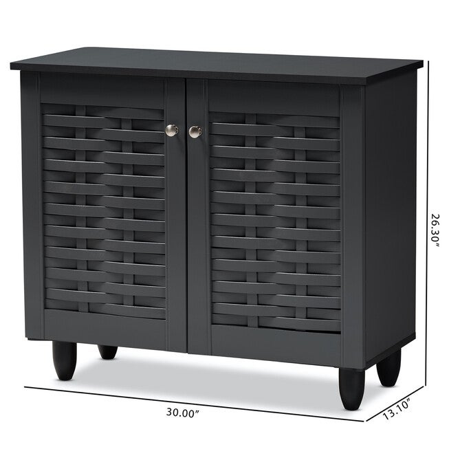 Winda 2-Door Wooden Entryway Shoe Storage Cabinet Furniture, , alternate image number 7
