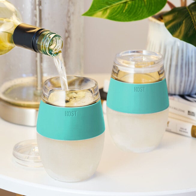 Wine Freeze Cooling Cups In Mint (Set Of 2) By, , on-hover image number null