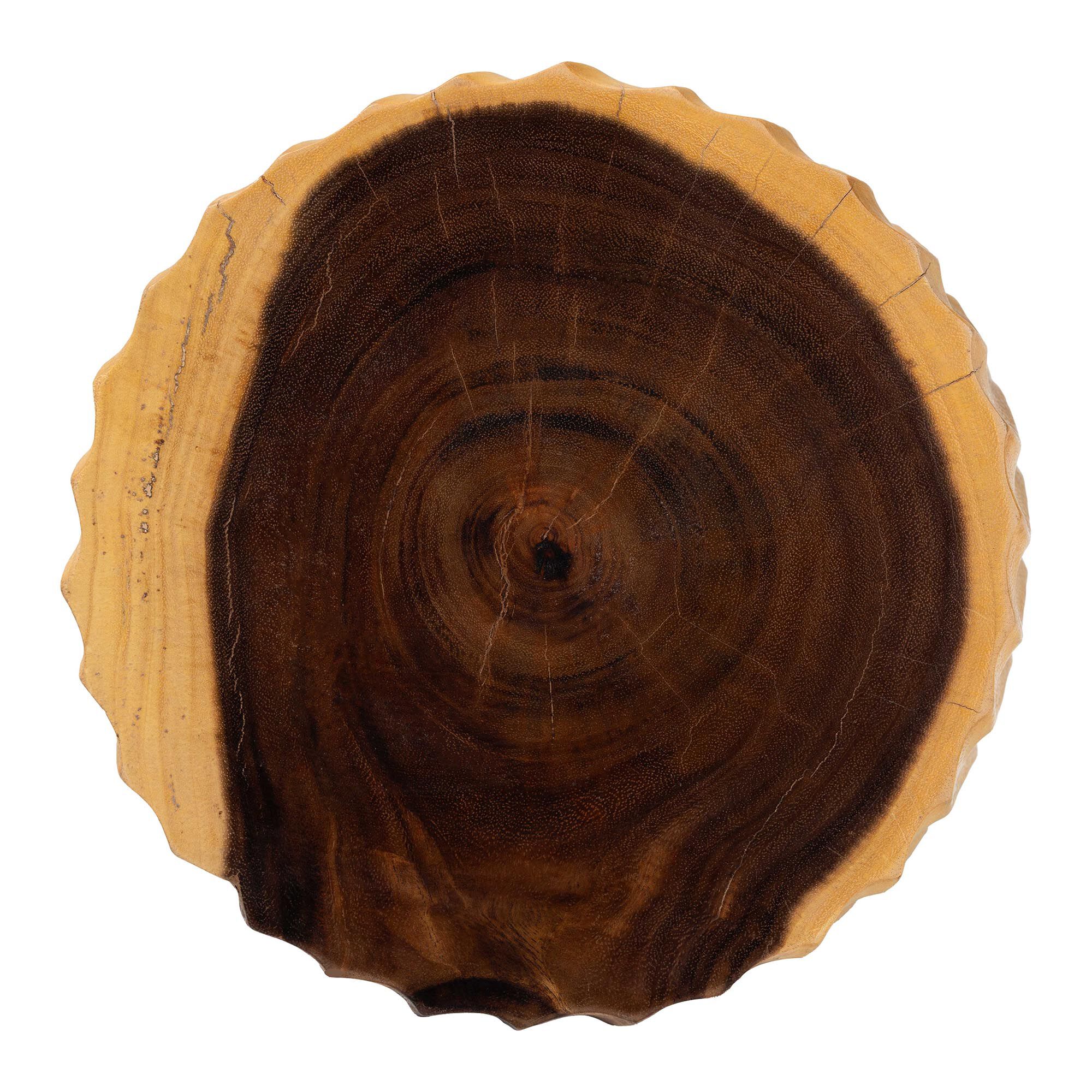 Fuchsia Hand-carved Suar Wood Side Table, NATURAL BROWN, alternate image number 5