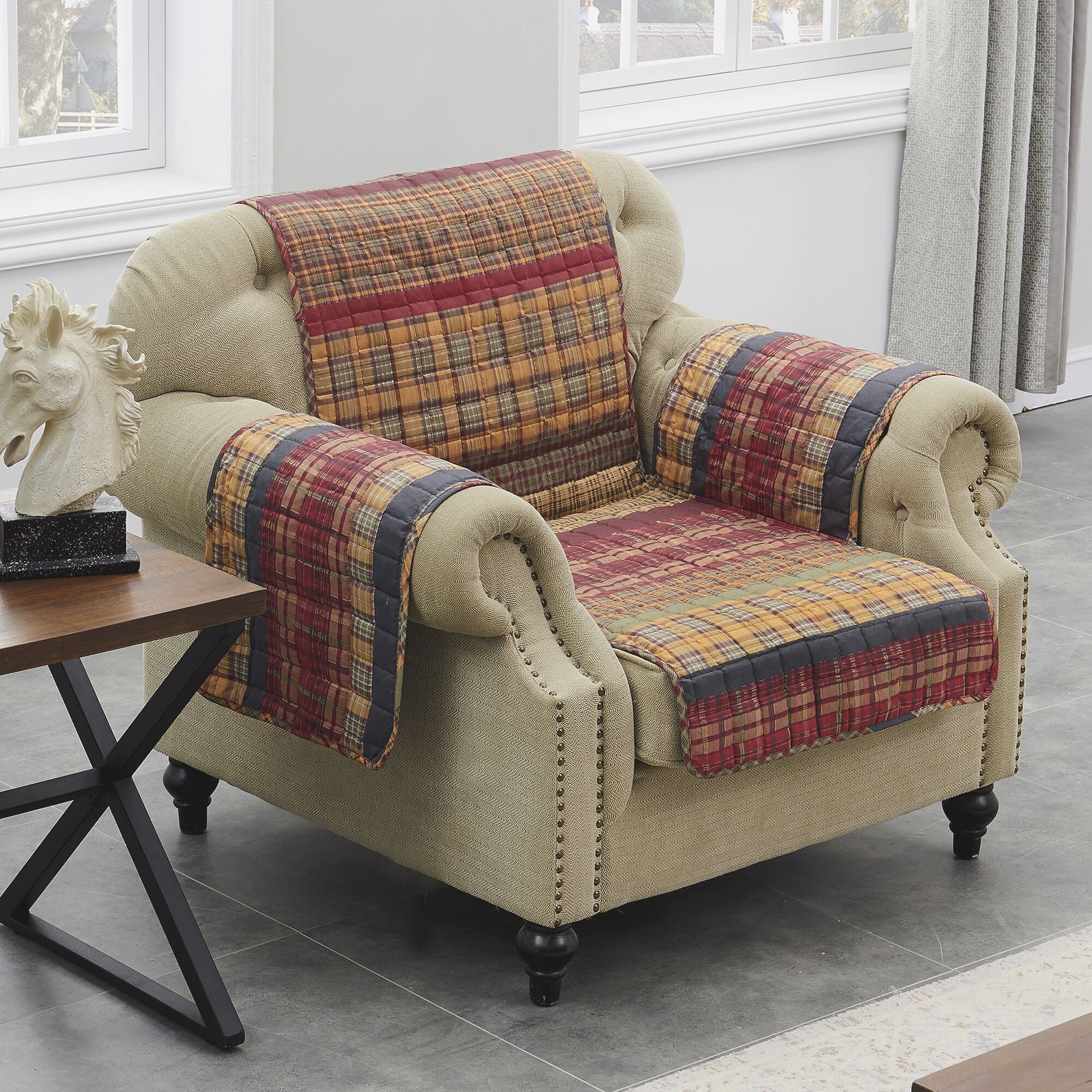 Gold Rush Arm Chair Quilted Furniture Protector, MULTI, hi-res image number 0
