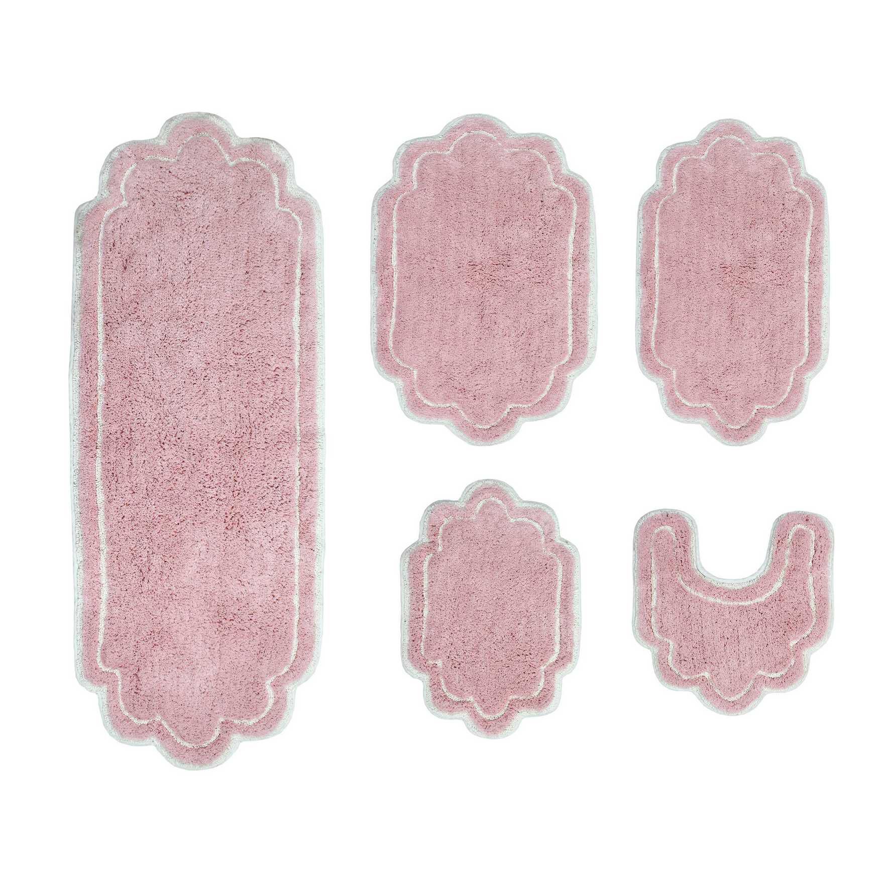 Allure 5 Piece Set Bath Rug Collection, PINK, hi-res image number 0