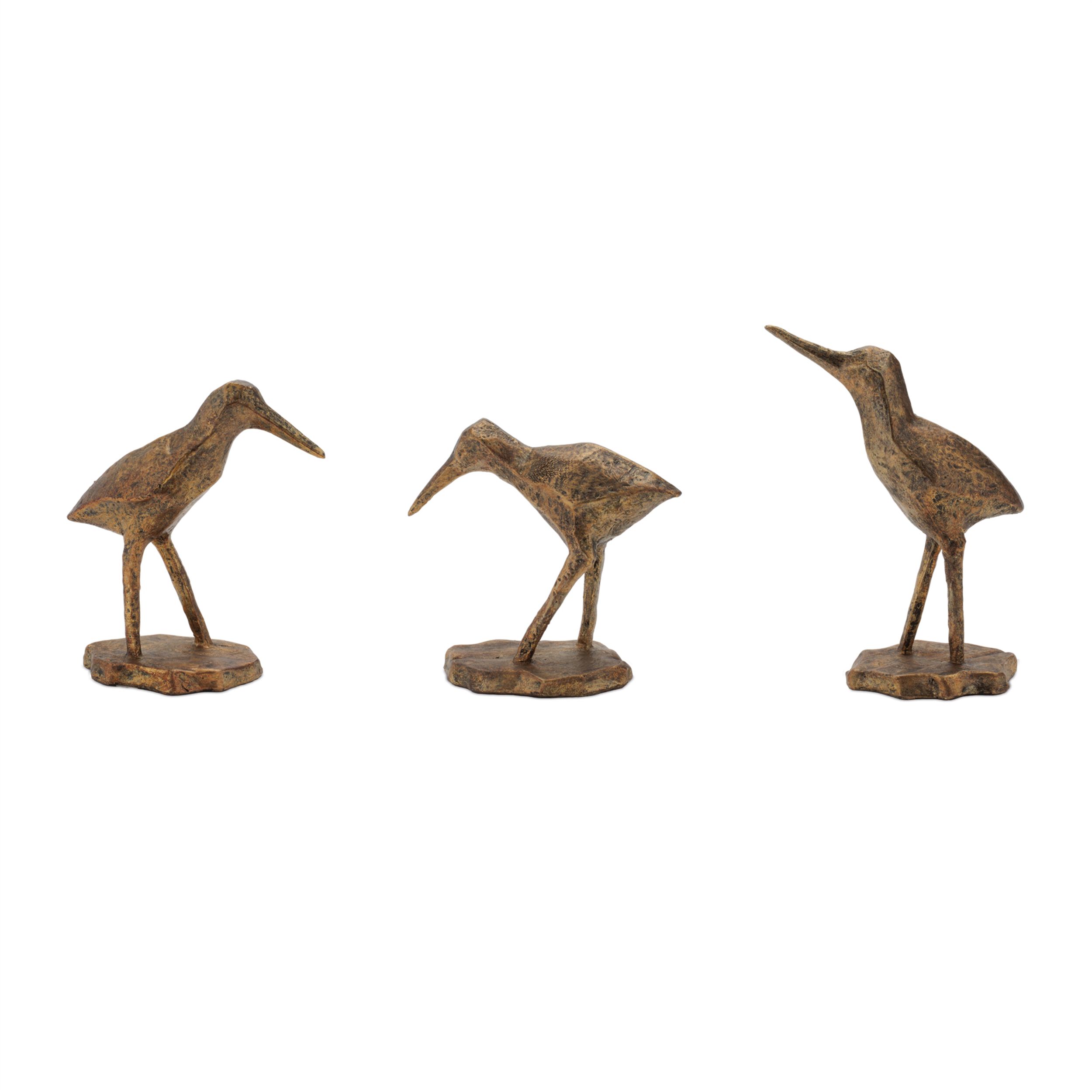 Modern Sea Bird Figurine Set of 3, BROWN GOLD, hi-res image number 0