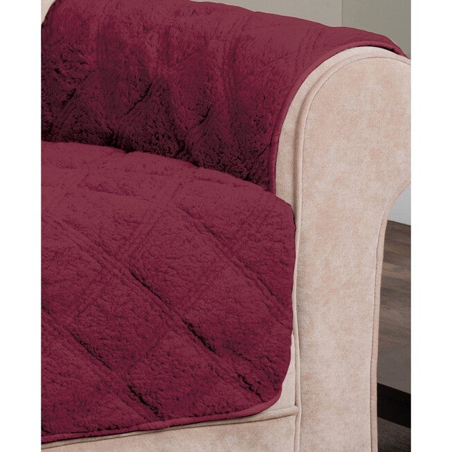 Hudson Reversible Sherpa to Microfiber Loveseat Furniture Cover, , alternate image number 5