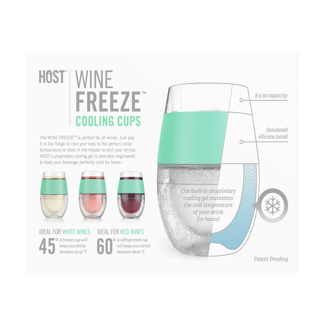 Wine Freeze Cooling Cups In Mint (Set Of 2) By, , alternate image number null