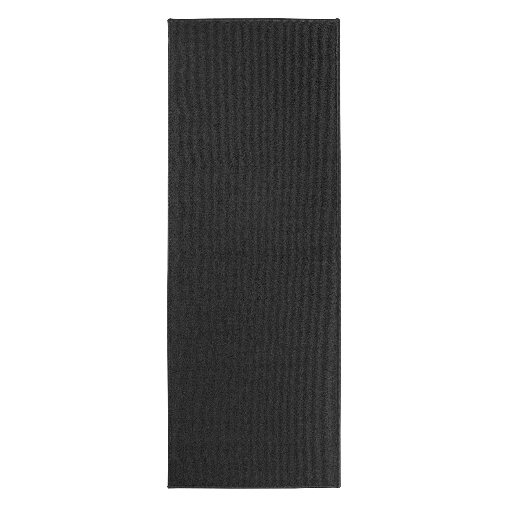 Solid Rug Runner, 20 inches X 60 inches, BLACK, hi-res image number 0