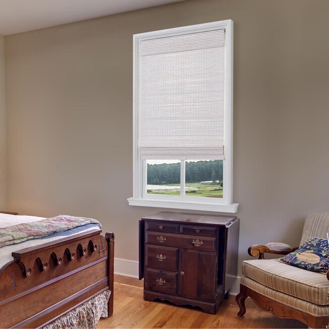 Cordless Woven Bamboo Roman Shade, , on-hover image number 1