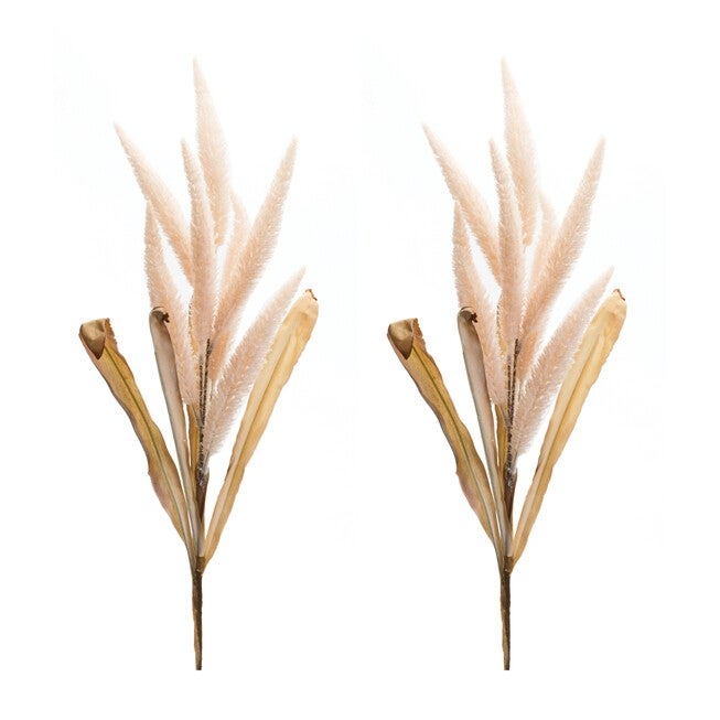 Foxtail Stem (Set of 2) 35.5 inchesH Polyester, PINK/BEIGE, alternate image number null