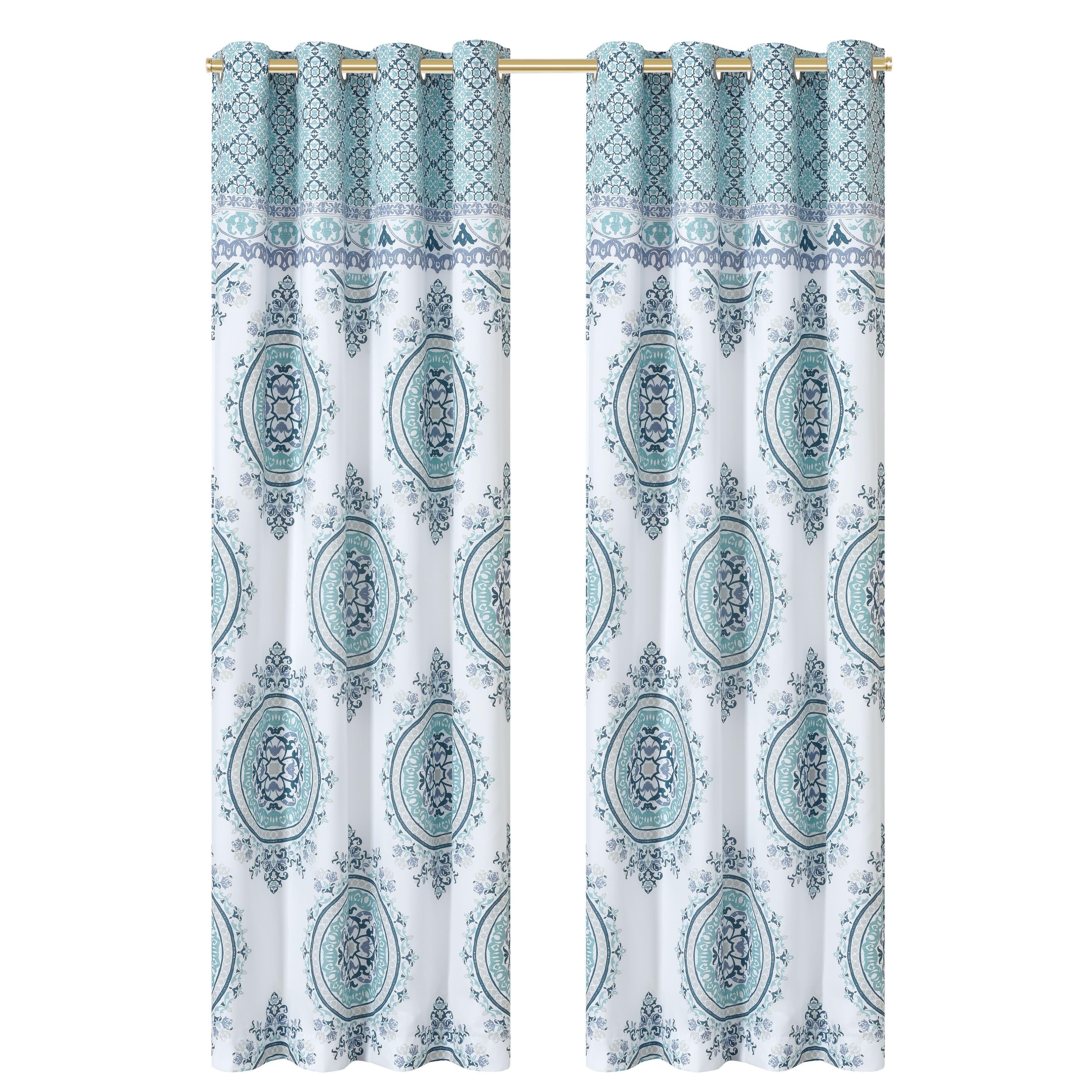 Afton 84 Inch Grommet Panel Pair, BLUE, alternate image number null