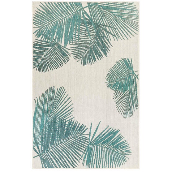 Liora Manne Carmel Palm Indoor/Outdoor Rug, AQUA, hi-res image number null