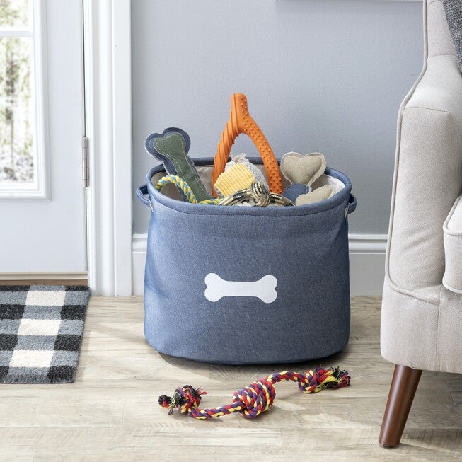 Capri Blue Toy Pet Dog Cat Basket, , on-hover image number null