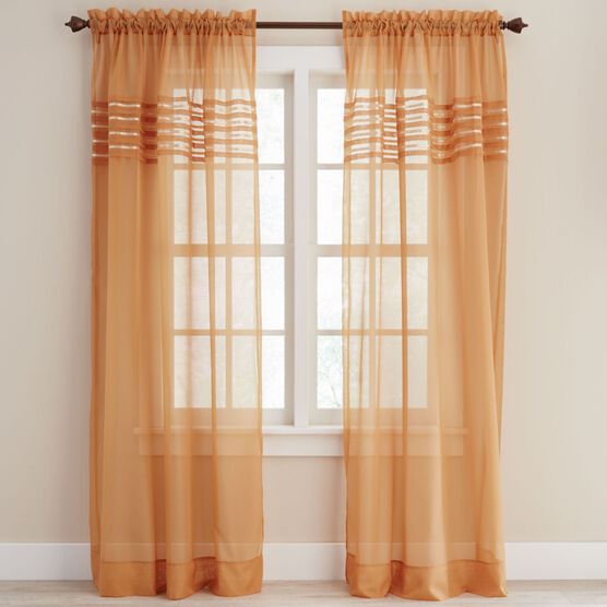 BH Studio Pleated Voile Rod-Pocket Panel, , on-hover image number null
