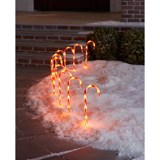 CANDY CANE PATHWAY LIGHTS, SET OF 10, CANDY CANE, hi-res image number null