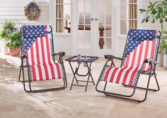 3-Pc. Americana Zero Gravity Chair And Table Set