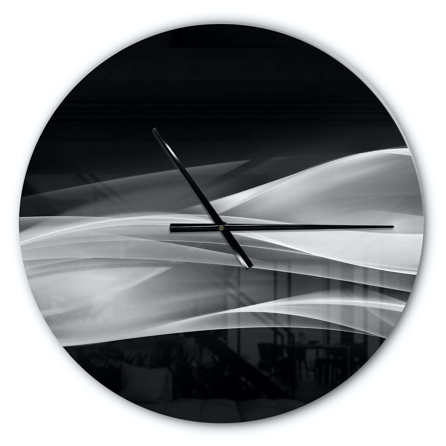 Glittering Silver Pattern Modern Wall Clock, , alternate image number 1