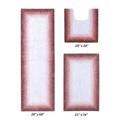 Torrent Border Bath Rug Mat, 3-Pc. Set
