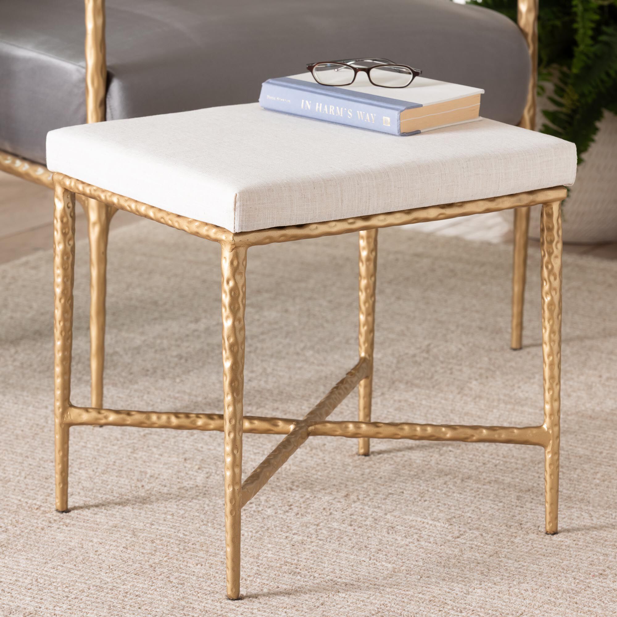 Fumiye Cocktail Ottoman, Rectangle 18 inches, IVORY, hi-res image number 0