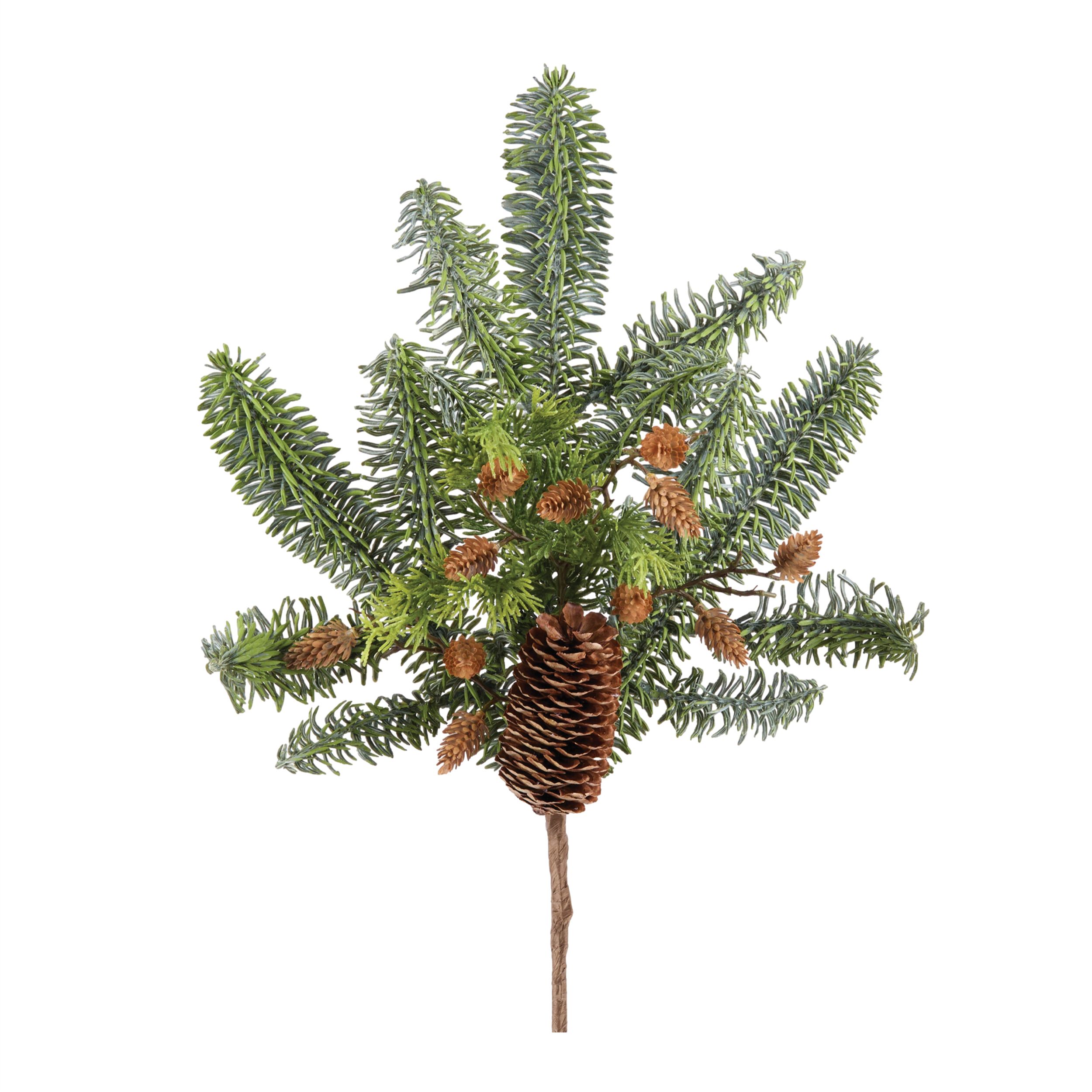 Pine with Pinecones Spray (Set of 4), GREEN BROWN, hi-res image number 0