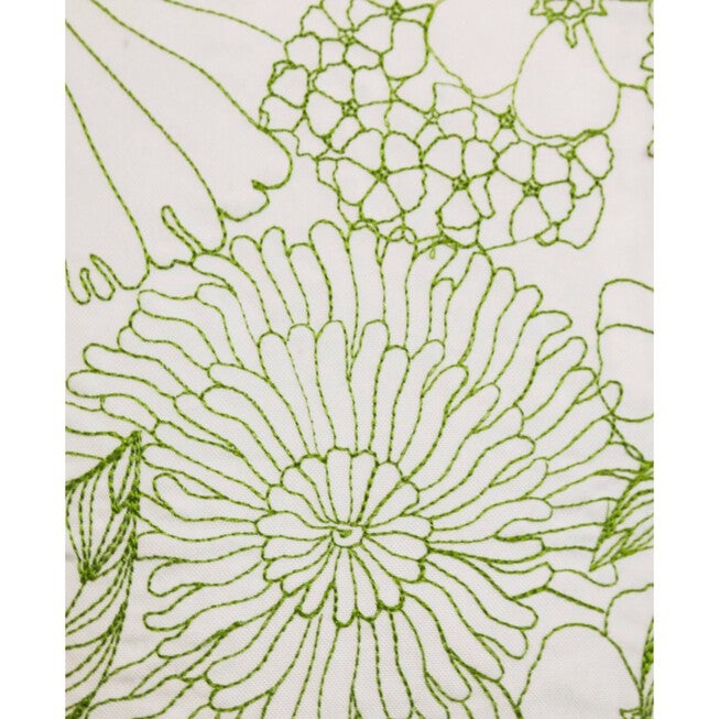 Fine Line Embroidered Floral 18x18 Indoor Outdoor Decorative Pillow, , alternate image number 2