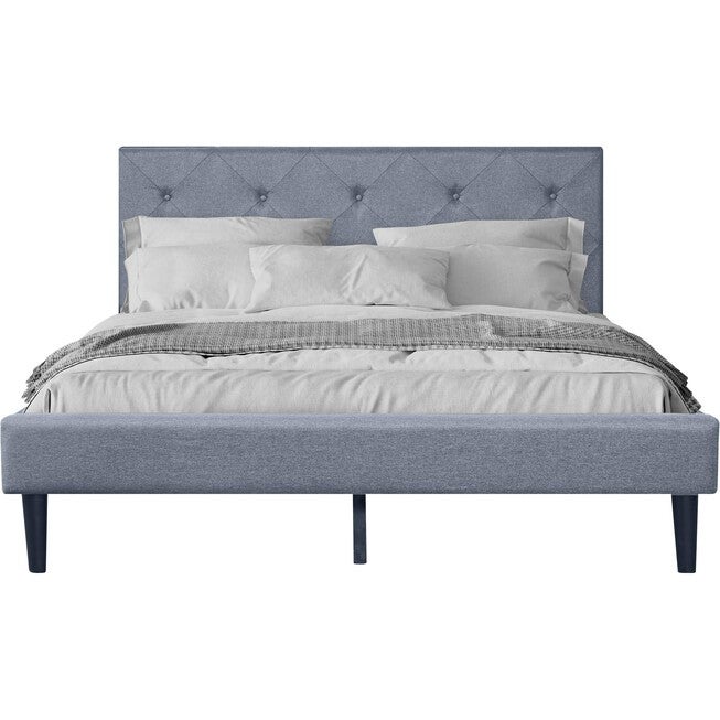 Monticello Platform Bed, Queen, Gray, GREY, hi-res image number 0