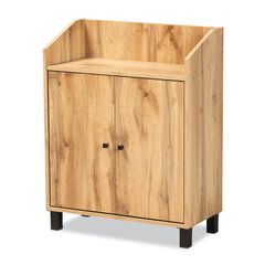 Rossin Wood 2-Door Entryway Shoe Storage Cabinet W Top Shelf Furniture