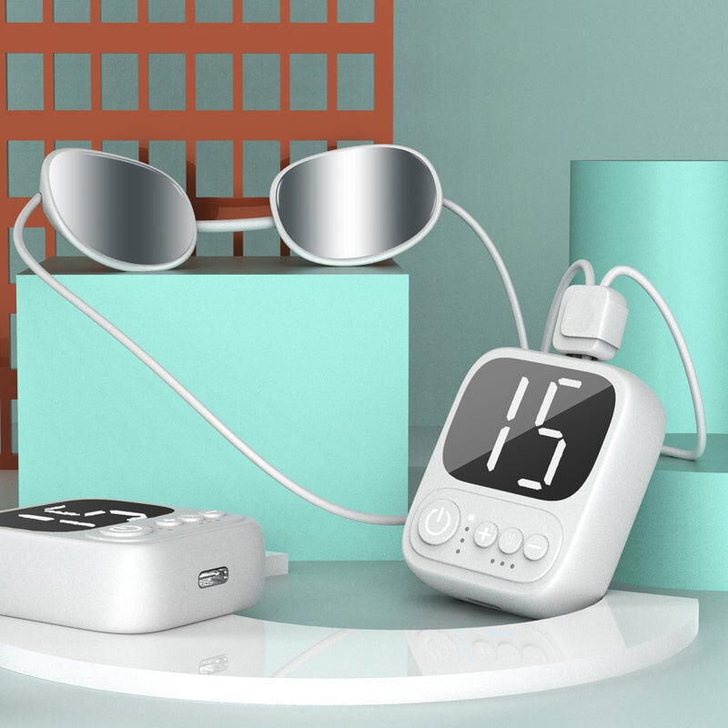 Hands Free EMS Neck Massager Heated 4 modes 15 levels, WHITE, alternate image number 3