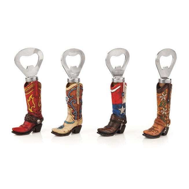 Cowboy Boot Bottle Openers, Set Of 4, MULTICOLOR, hi-res image number null
