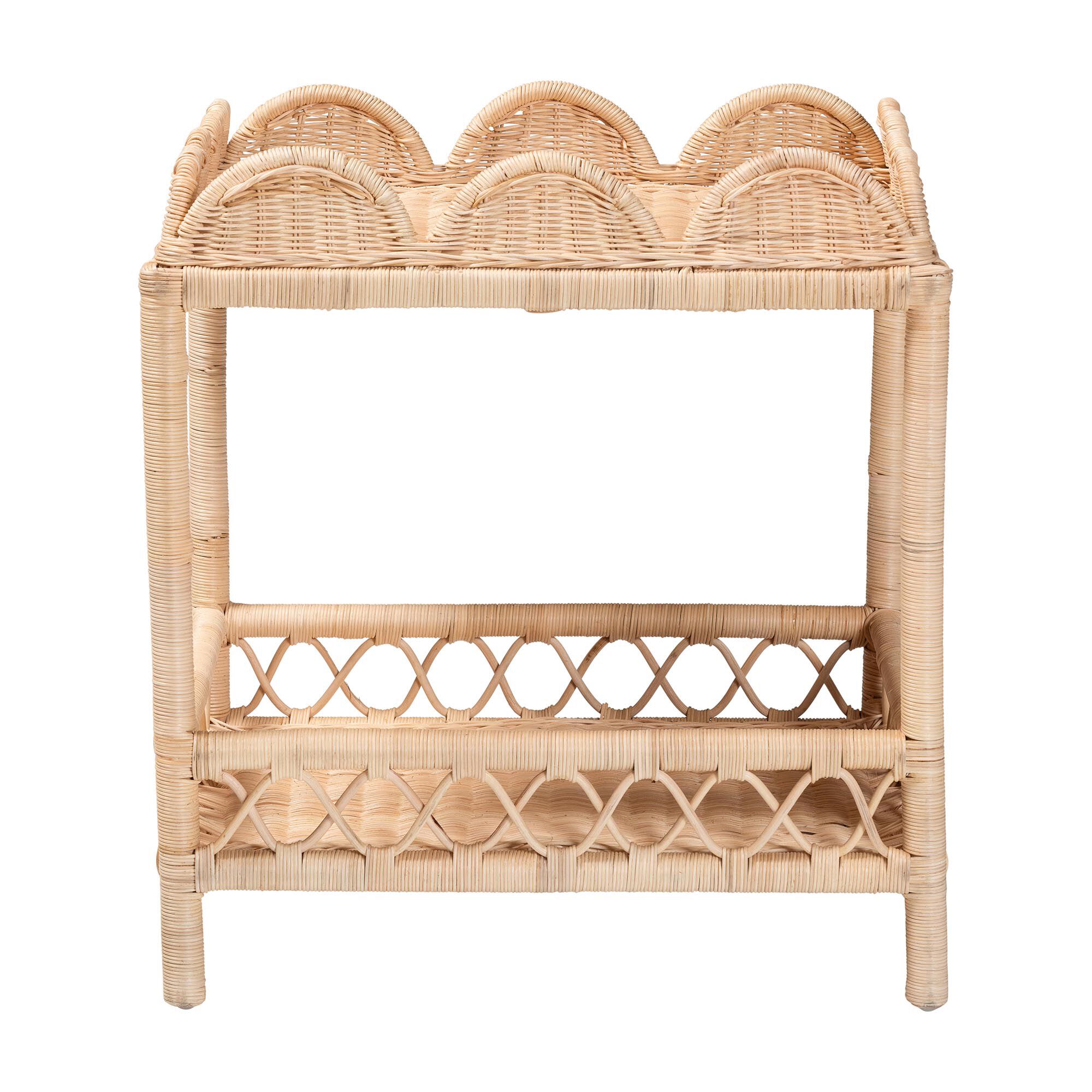 Eloisa Natural Rattan End Table, BROWN, alternate image number 2
