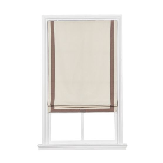 Cordless Inset Border Flat Roman Shade, SANDSTONE, hi-res image number null