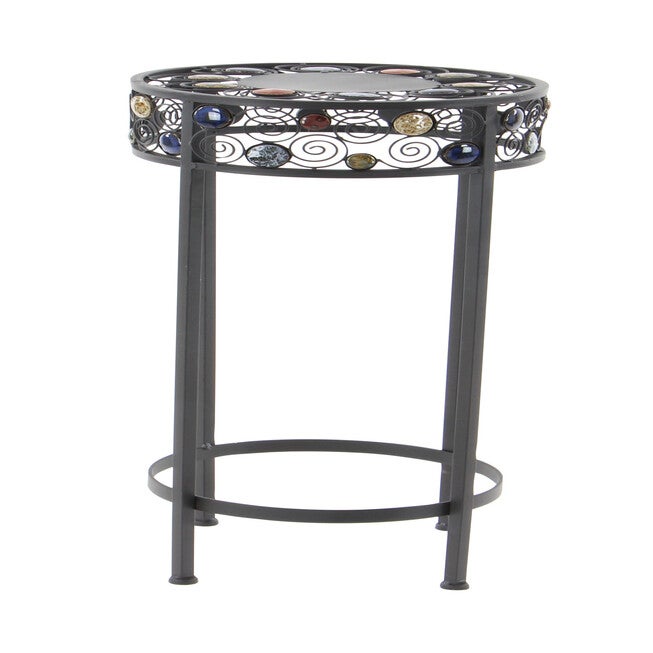 Set Of 3 Black Metal Traditional Plantstand, , on-hover image number null