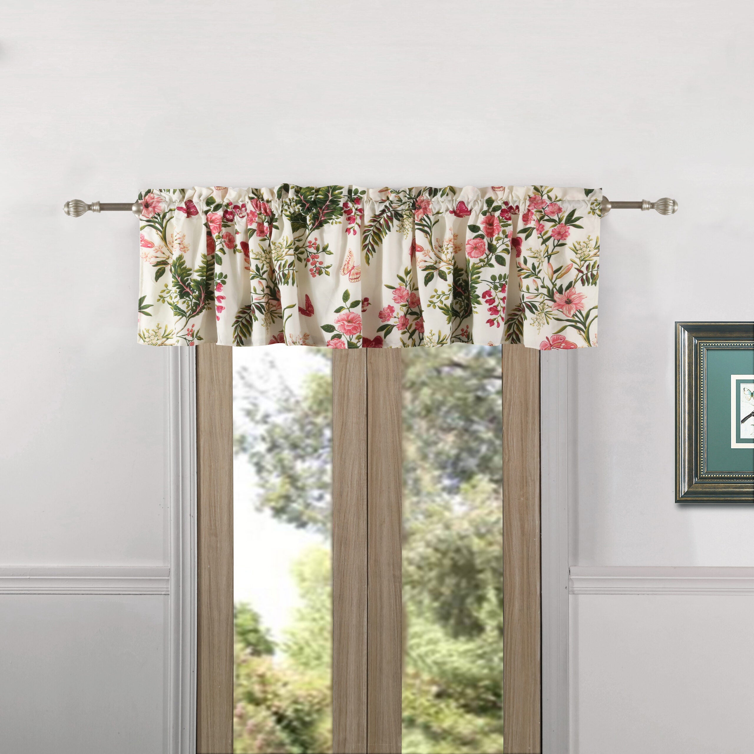 Butterflies Window Treatment Valance Curtains, MULTI, alternate image number 3