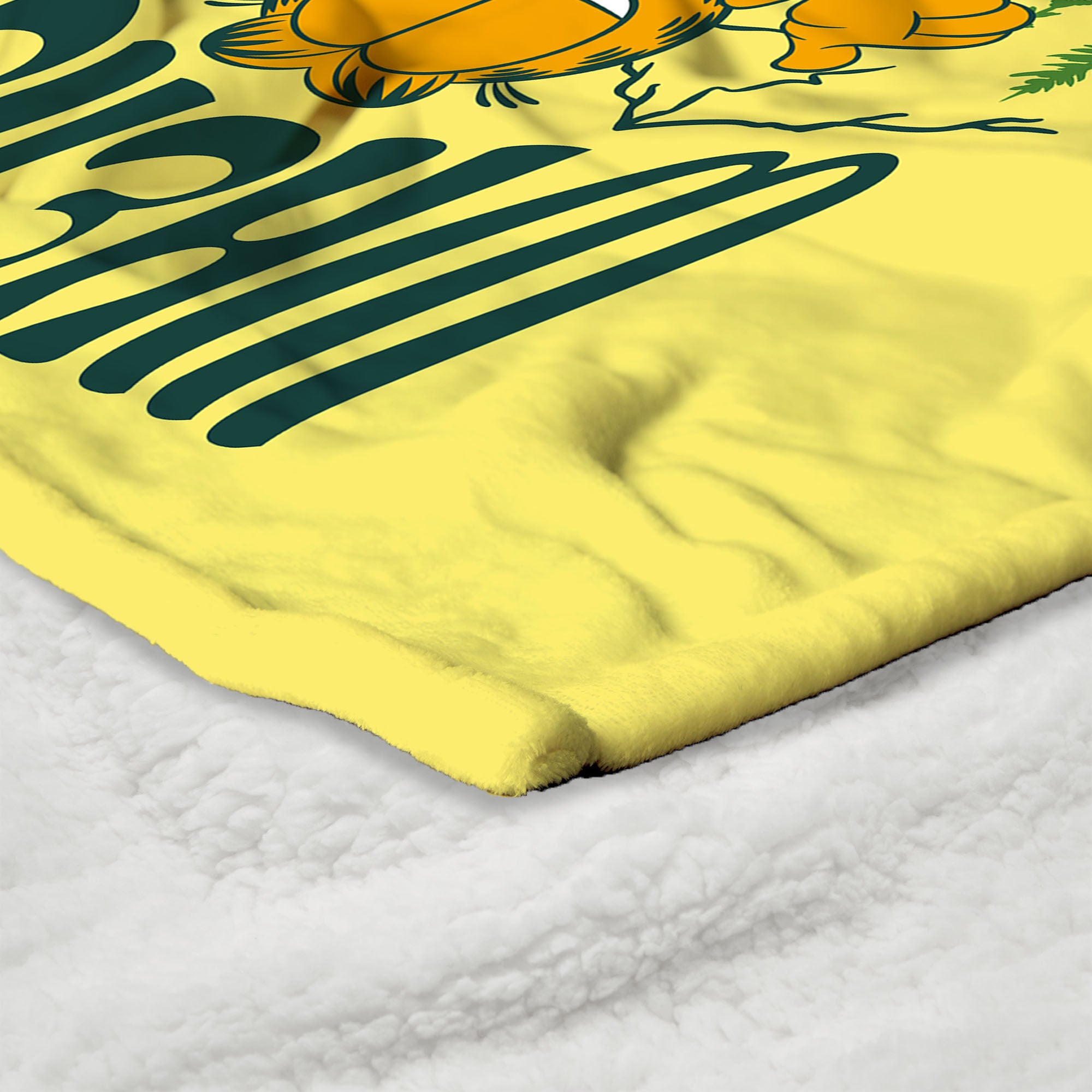 Nickelodeon Garfield Where's the TV Silk Touch Sherpa Throw Blanket 50x60 Inches, YELLOW, alternate image number 4