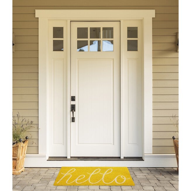 Yellow Hello Doormat, , on-hover image number 1