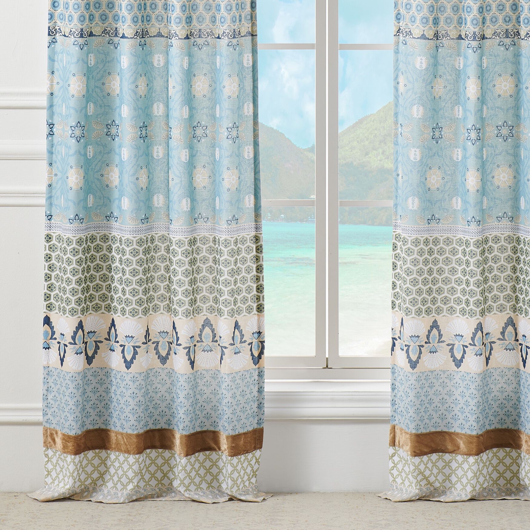 Thalia Window Curtain Panels, Set of 2, 84 inches, Tango, , alternate image number 7