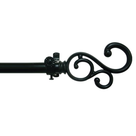 Buono Ii Decorative Rod And Finial Medley, BLACK, hi-res image number null